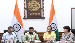 Chief Minister Naib Singh Saini in a very important meeting.