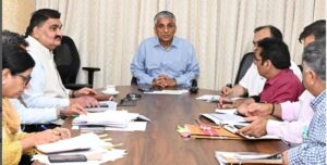 Additional Chief Secretary, Health Sudhir Rajpal in the weekly meeting