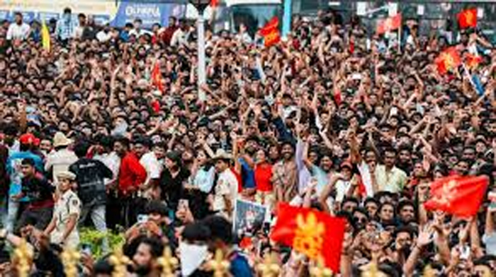 Stampede in victory celebration: