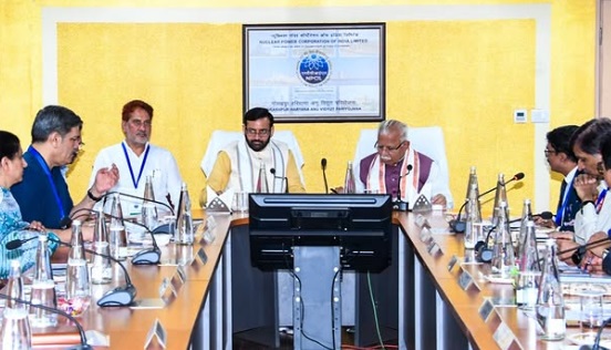 CM and Union Minister reviewing the progress of North India's first nuclear plant.