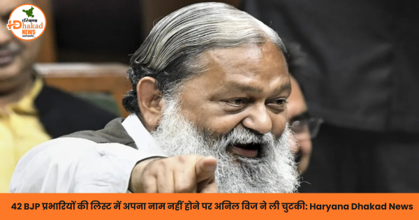 42 BJP प्रभारियों की लिस्ट में अपना नाम नहीं होने पर अनिल विज ने ली चुटकी