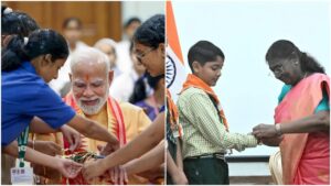पीएम मोदी ने बच्चों के साथ रक्षाबंधन उत्सव मनाया