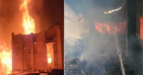 जेपीबी टिंबर फैक्ट्री में भीषण आग